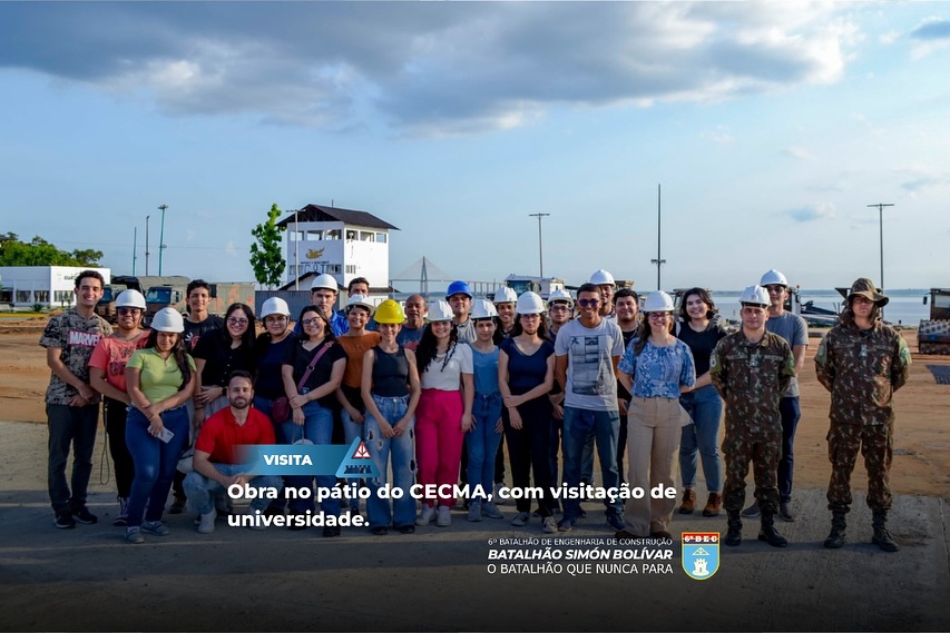 OBRA NO PÁTIO DO CECMA, COM VISITAÇÃO DE UNIVERSIDADE